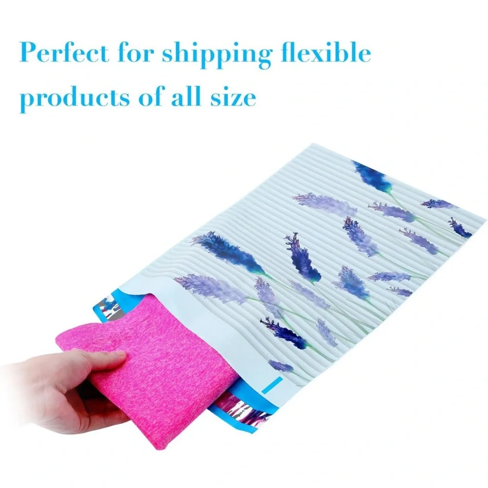25 10X13 Poly Mailers Lavender Flowers Shipping Envelopes Bags PRICE IS FIRM
